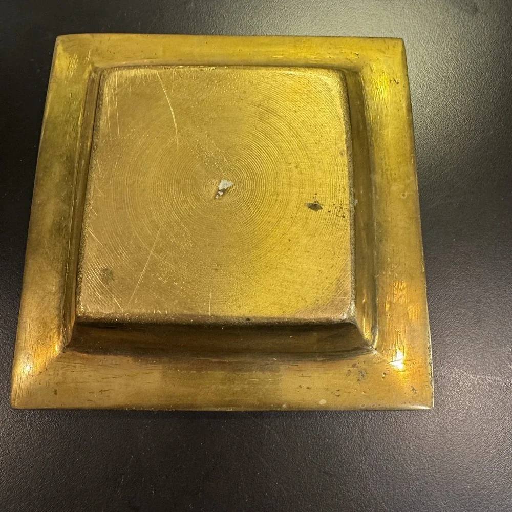 Vintage Japanese Brass  Ikebana Nambu Ash Tray Incense Holder‎ Blessing
